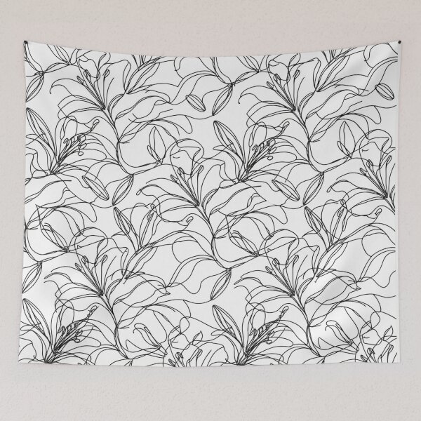 Item preview, Elegant Continuous Line Floral Lily Pattern designed and sold by Owcomm.