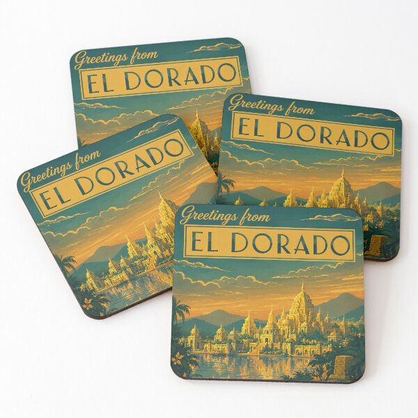 Item preview, Greetings from El Dorado Vintage Travel Art designed and sold by Extravanganzza.
