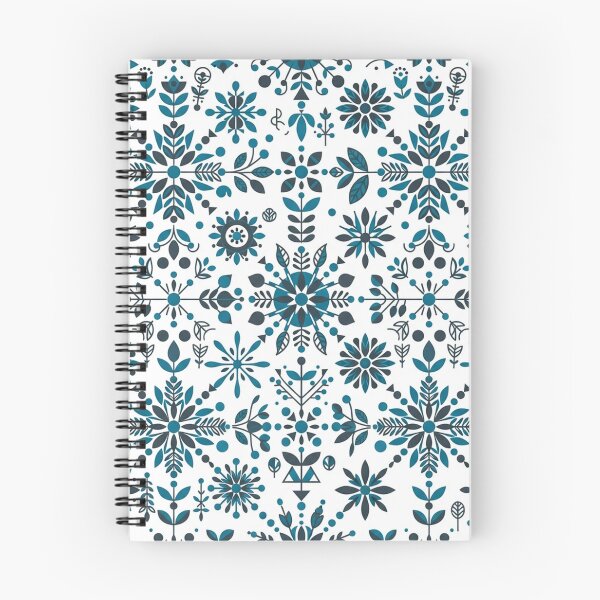 Item preview, Blue Scandinavian Folk Art Floral Pattern designed and sold by Owcomm.