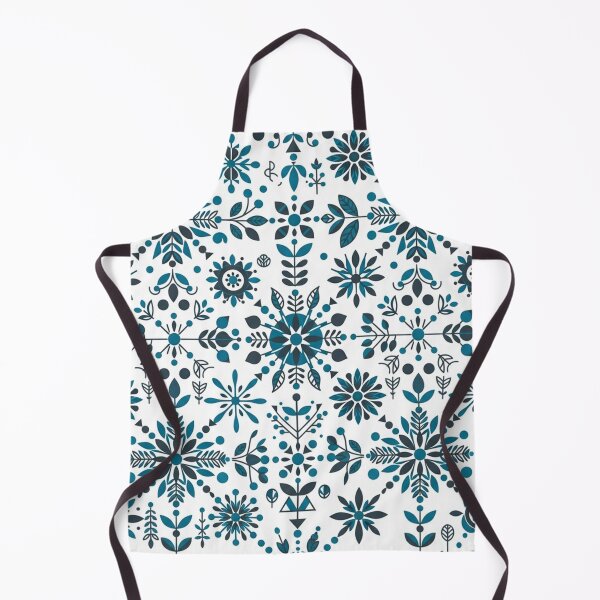 Item preview, Blue Scandinavian Folk Art Floral Pattern designed and sold by Owcomm.