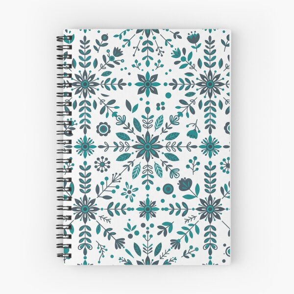 Item preview, Teal Nordic Floral Snowflake Seamless Pattern designed and sold by Owcomm.