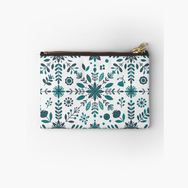 Item preview, Teal Nordic Floral Snowflake Seamless Pattern designed and sold by Owcomm.