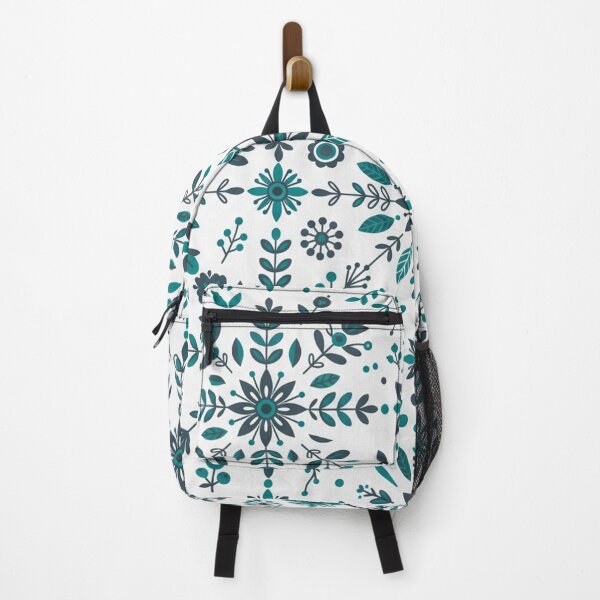 Item preview, Teal Nordic Floral Snowflake Seamless Pattern designed and sold by Owcomm.