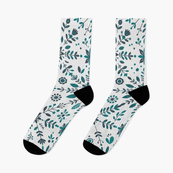 Item preview, Teal Nordic Floral Snowflake Seamless Pattern designed and sold by Owcomm.