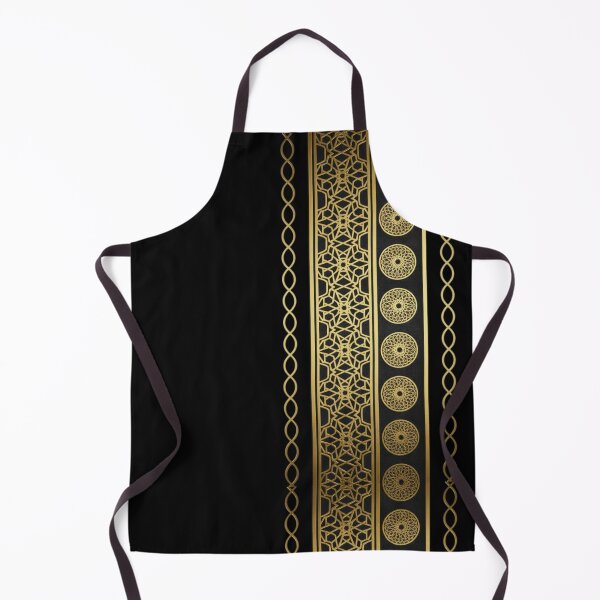 Item preview, Luxury Islamic Geometric Border Pattern (V.1) – Gold Arabic Ornament on Black designed and sold by D-Islamic.