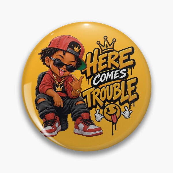 Item preview, Here Comes Trouble - Cool Hip Hop Kid Graffiti Art designed and sold by digitalbob60.