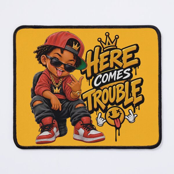 Item preview, Here Comes Trouble - Cool Hip Hop Kid Graffiti Art designed and sold by digitalbob60.