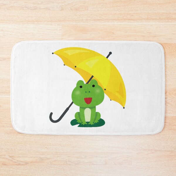 Item preview, Frog with Yellow Umbrella in the Rain – Rainy Day Illustration designed and sold by BigDigital.