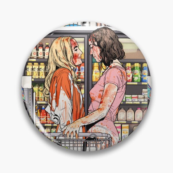 Aperçu de l'œuvre Hannah Einbinder et Gillian Anderson dans l'allée des bonbons dans Camp Miasma (fan art) créée et vendue par PopCultureAndStuff.