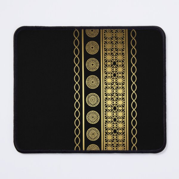 Item preview, Luxury Islamic Geometric Border Pattern (V.2) – Gold Arabic Ornament on Black designed and sold by D-Islamic.