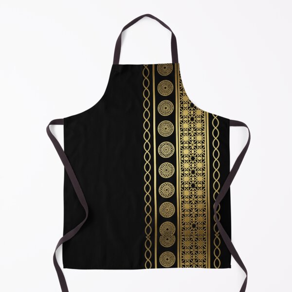 Item preview, Luxury Islamic Geometric Border Pattern (V.2) – Gold Arabic Ornament on Black designed and sold by D-Islamic.