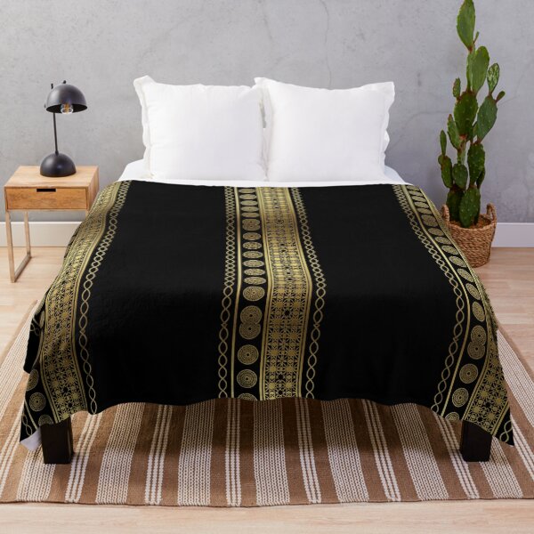 Item preview, Luxury Islamic Geometric Border Pattern (V.2) – Gold Arabic Ornament on Black designed and sold by D-Islamic.