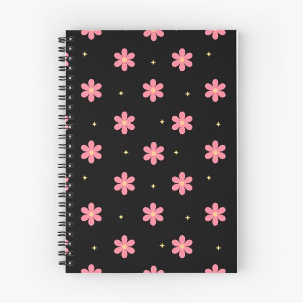 Item preview, Cute Pink Flower and Yellow Star Seamless Pattern on Black Background designed and sold by MathuraPresent.