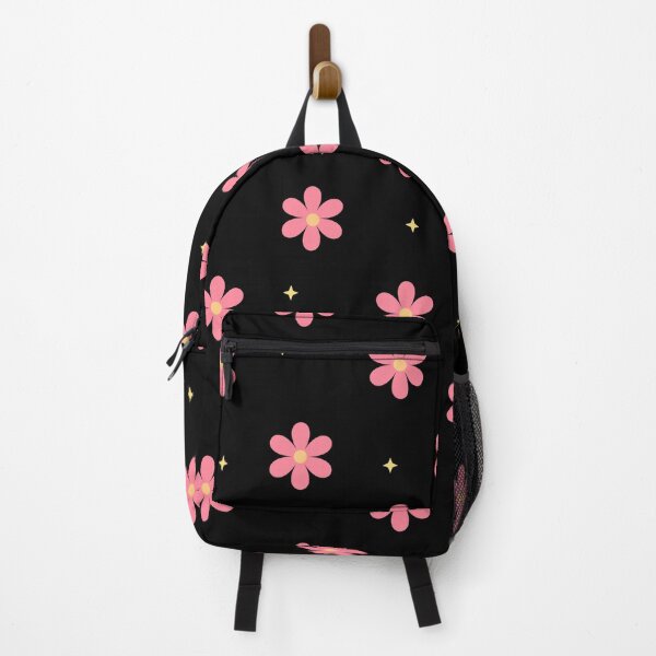 Item preview, Cute Pink Flower and Yellow Star Seamless Pattern on Black Background designed and sold by MathuraPresent.