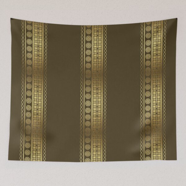 Item preview, Luxury Islamic Geometric Border Pattern (V.1) – Gold Arabic Ornament on Brown  designed and sold by D-Islamic.