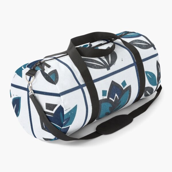 Item preview, Blue Botanical Block Print Floral Grid Pattern designed and sold by Owcomm.