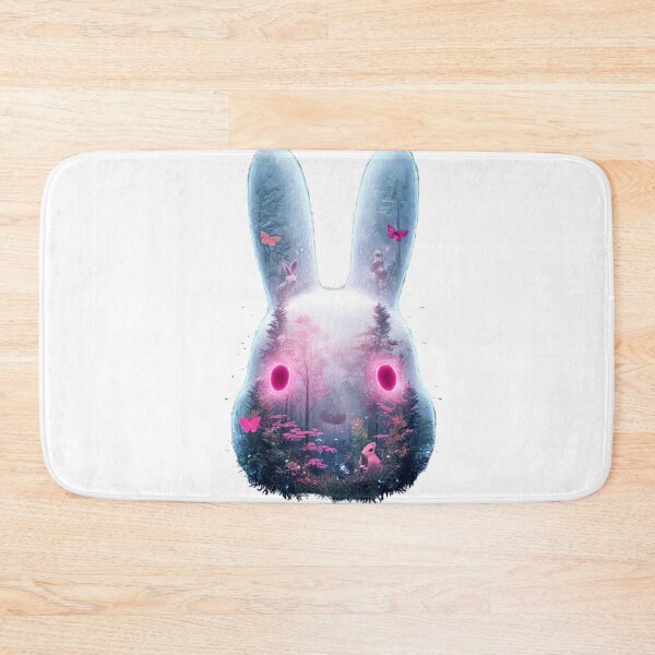 Item preview, Mystical Rabbit Forest with Glowing Eyes and Butterflies -Ethereal Fantasy Art  designed and sold by LC&LCPlatform.