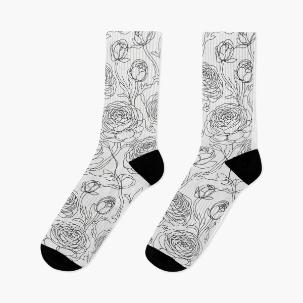Item preview, Elegant Black And White Floral Line Pattern designed and sold by Owcomm.