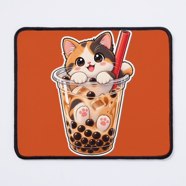 Item preview, Cute Calico Cat in Boba Tea – Kawaii Bubble Tea designed and sold by KawaiiOrbit.