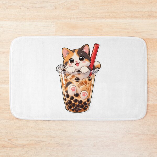 Item preview, Cute Calico Cat in Boba Tea – Kawaii Bubble Tea designed and sold by KawaiiOrbit.