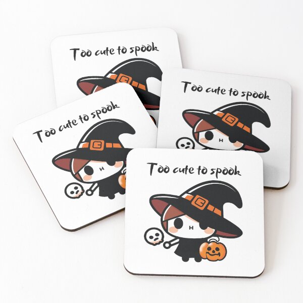 Item preview, Too Cute to Spook Chibi Witch Pumpkin Halloween Art designed and sold by NikBrin Prevail .