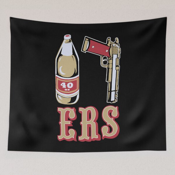 Item preview, Cool Mens Black 49Ers 40 Oz 9Mm Gold Gun designed and sold by AlyseAgee.