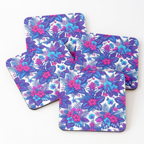 Item preview, Vibrant Tropical Flora Blue And Pink Pattern designed and sold by Owcomm.