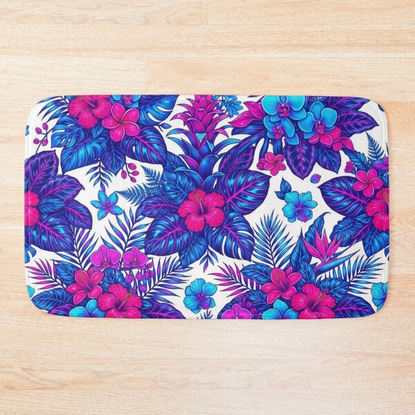 Item preview, Vibrant Tropical Flora Blue And Pink Pattern designed and sold by Owcomm.