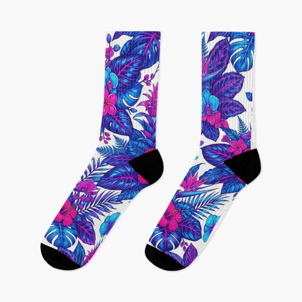 Item preview, Vibrant Tropical Flora Blue And Pink Pattern designed and sold by Owcomm.