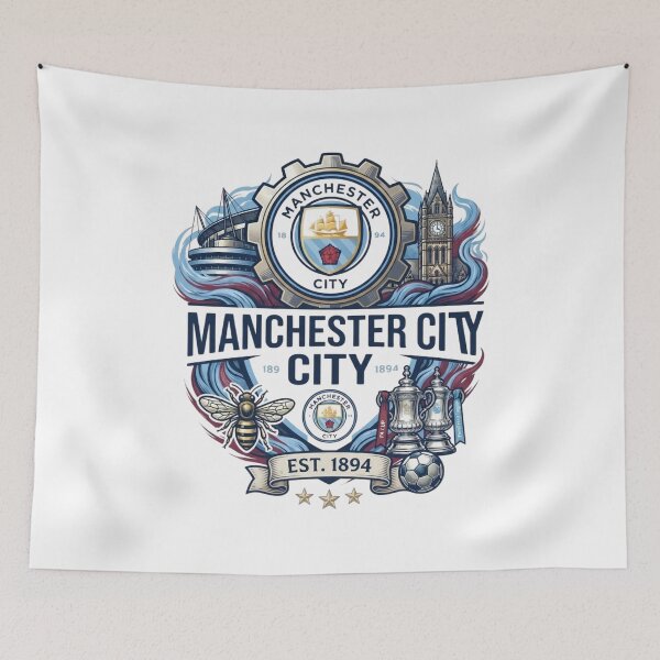 Item preview, Vintage Manchester City Football Club Crest Art designed and sold by annaarthk.