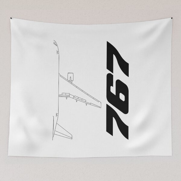 Item preview, 767 Commercial Jetliner Technical Blueprint (Black Edition) designed and sold by Magazine Combate.