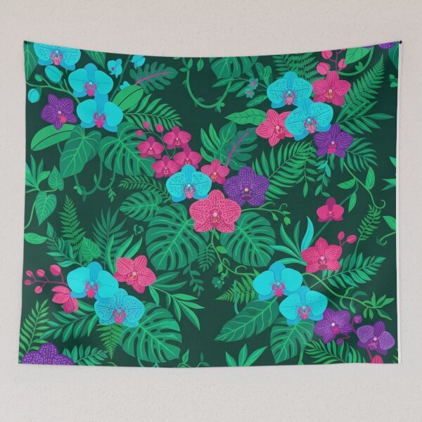 Item preview, Tropical Orchid Jungle Seamless Pattern Botanical Illustration designed and sold by Owcomm.