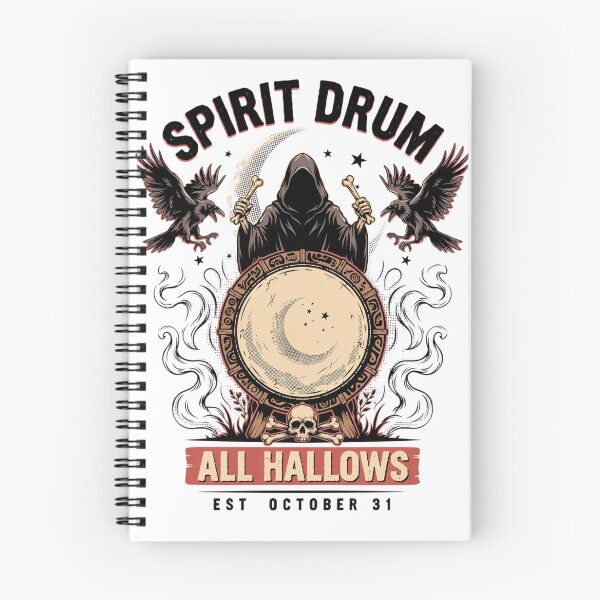 Item preview, Spirit Drum Halloween Design – Ritual Skeleton Shaman Graphic Tee v1 designed and sold by DarylWelsh2024.