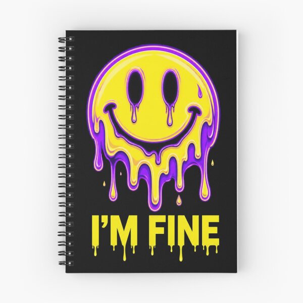 Item preview, Dripping Melting Smiley Face Im Fine Sarcastic Meme designed and sold by DrippyLab.