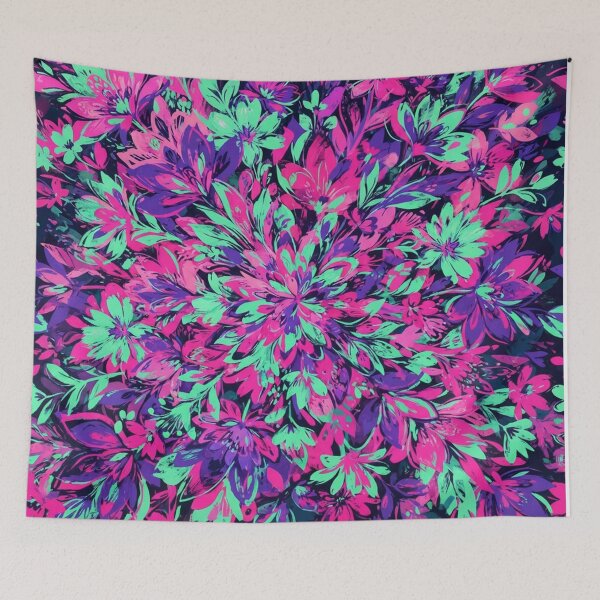 Item preview, Vibrant Neon Floral Mandala Pattern designed and sold by Owcomm.