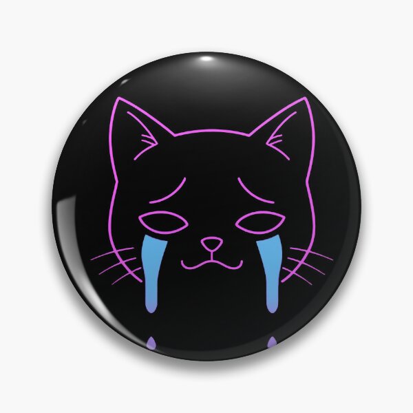 Item preview, Crying Cat Neon Pastel Line Art Aesthetic Meme designed and sold by DrippyLab.