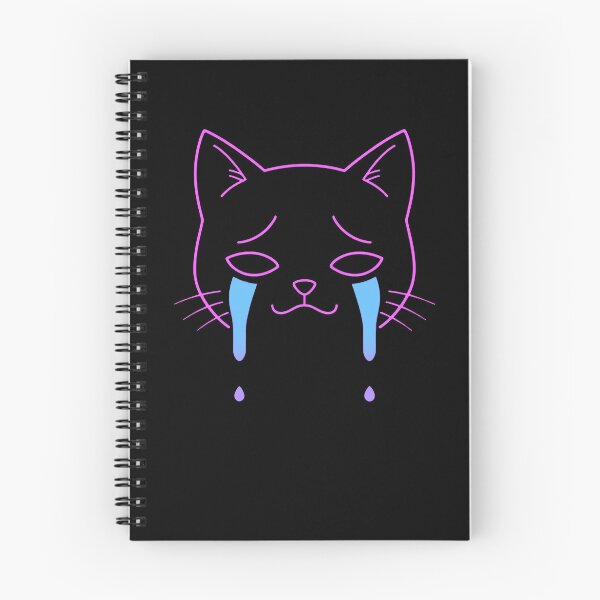 Item preview, Crying Cat Neon Pastel Line Art Aesthetic Meme designed and sold by DrippyLab.