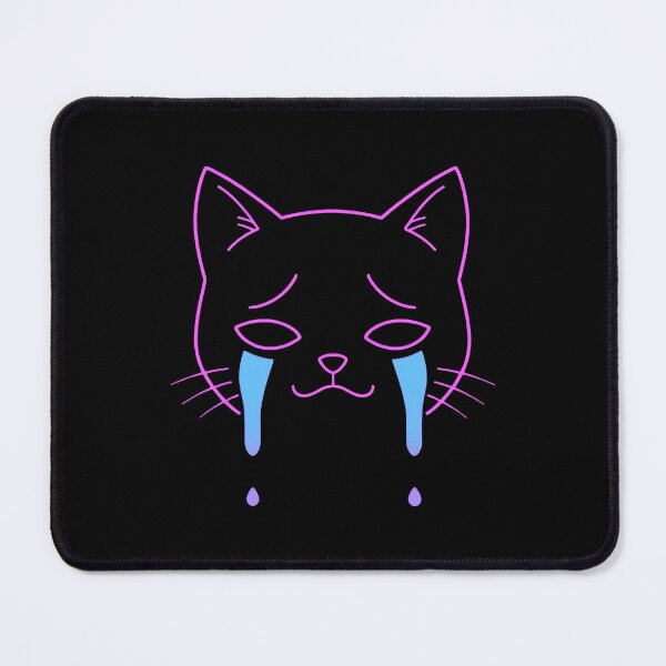 Item preview, Crying Cat Neon Pastel Line Art Aesthetic Meme designed and sold by DrippyLab.