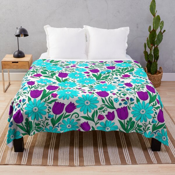 Item preview, Vibrant Blue Floral Garden Spring Pattern designed and sold by Owcomm.