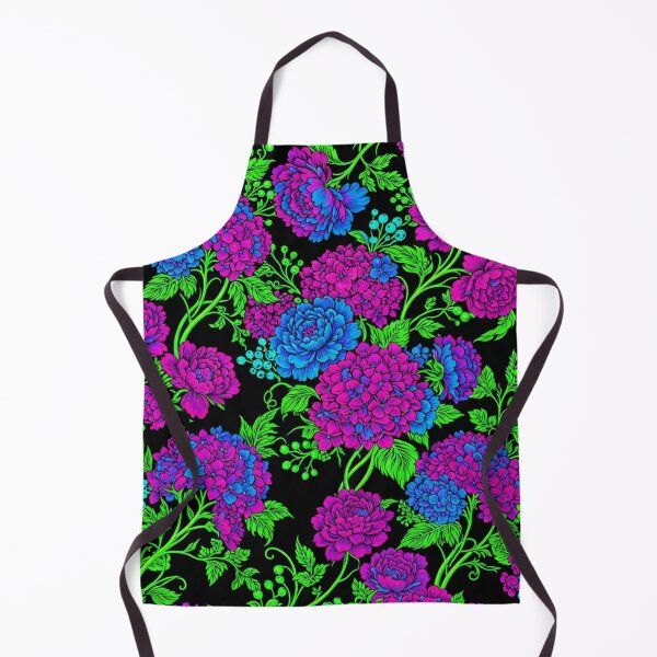 Item preview, Vibrant Neon Floral Pattern Black Background designed and sold by Owcomm.