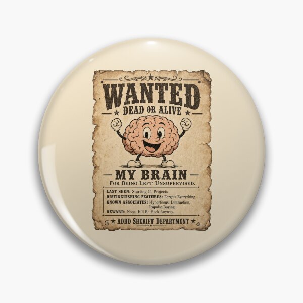 Item preview, Wanted Brain Vintage Western Humor designed and sold by MOSIDRIP™.