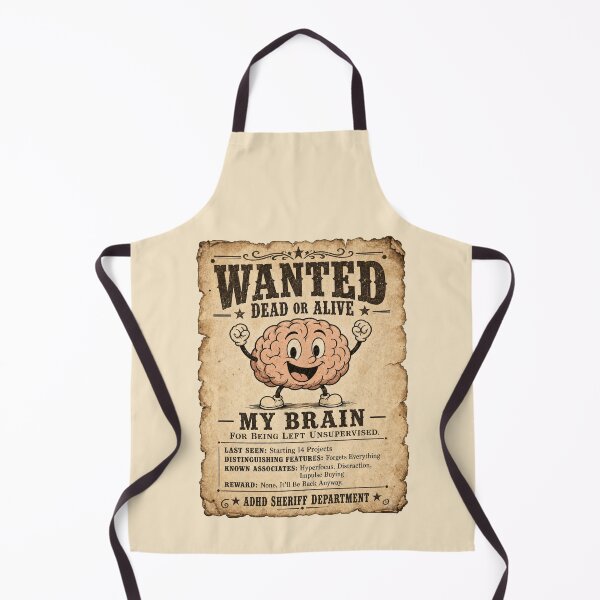 Item preview, Wanted Brain Vintage Western Humor designed and sold by MOSIDRIP™.