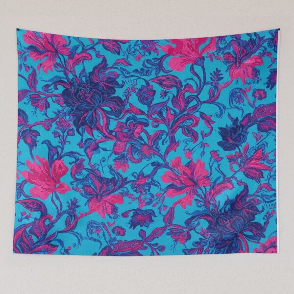 Item preview, Vibrant Blue and Pink Floral Pattern designed and sold by Owcomm.