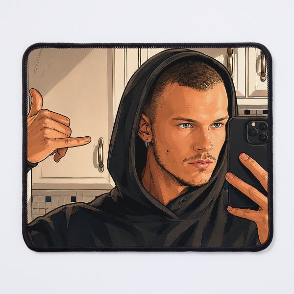 Item preview, Connor Storrie from Heated Rivalry with a shaved head (fan art) designed and sold by PopCultureAndStuff.