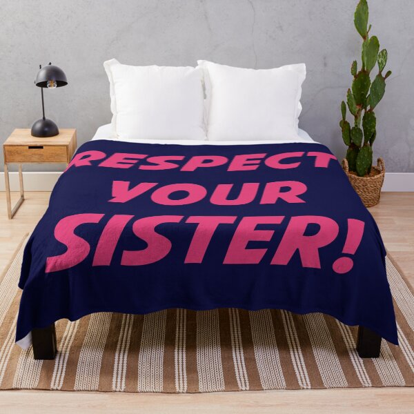 Item preview, RESPECT YOUR SISTER! (Pink Text on Dark Blue) designed and sold by STUDIO-72.