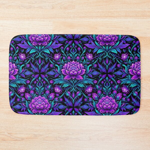 Item preview, Neon Purple Floral Damask Seamless Pattern designed and sold by Owcomm.