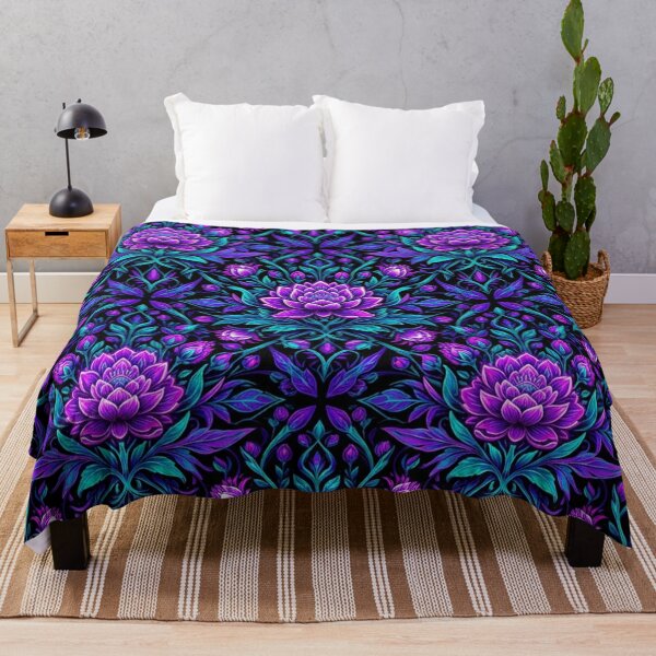 Item preview, Neon Purple Floral Damask Seamless Pattern designed and sold by Owcomm.