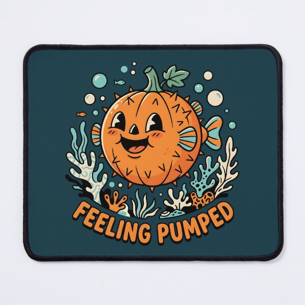 Item preview, "Feeling Pumped" Pumpkin Pufferfish − Halloween Cute Spooky Ocean Design designed and sold by Sea Gem.