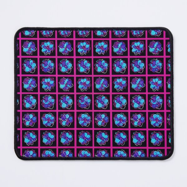 Item preview, Vibrant Blue Floral Grid Pattern Illustration designed and sold by Owcomm.