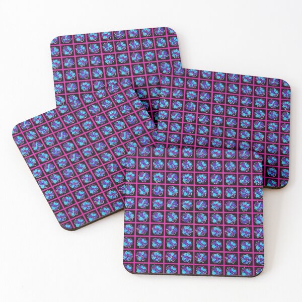 Item preview, Vibrant Blue Floral Grid Pattern Illustration designed and sold by Owcomm.